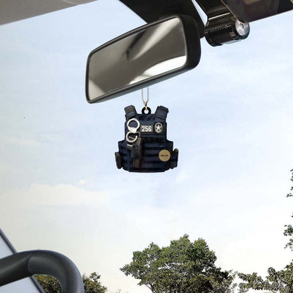 Skuddsikker vest akryl nøkkelring(Visuell 3D flat anheng)