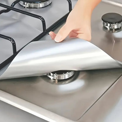 4-delte gjenbrukbare non-stick brennerdeksler for gasskomfyr – varmebestandige og vaskbare