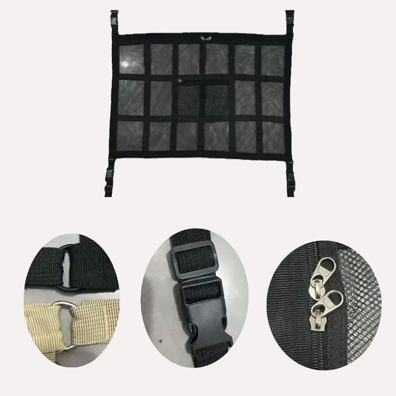 Hengende nettingoppbevaringspose til biltaket