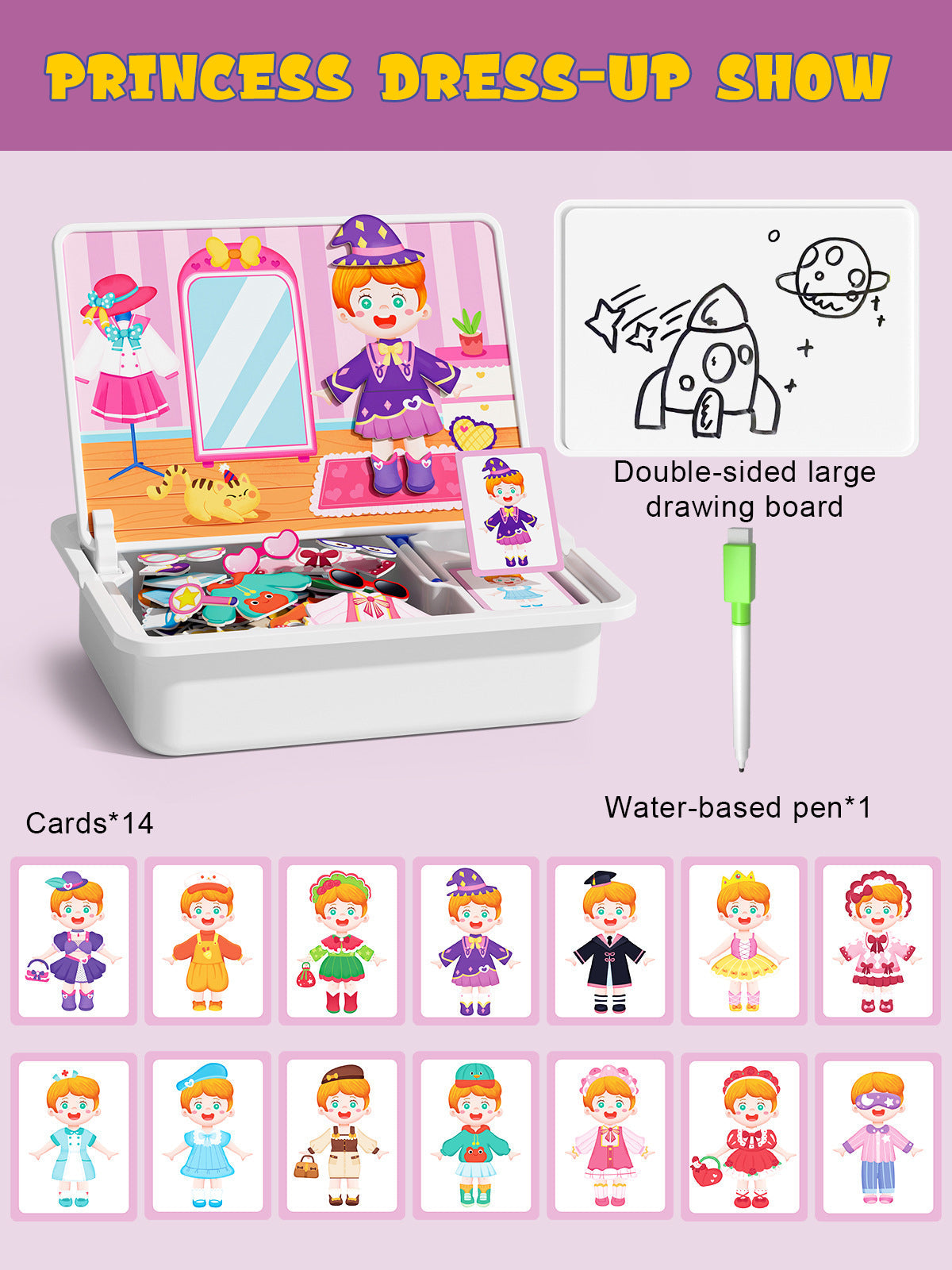 （Gratis frakt）Magnetiske puslespill Ansiktsutkledning Reisespill Dobbeltsidet Førskole Pedagogisk Læringsleker for Barn