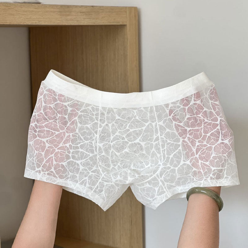 🔥 Sexy herreboksere i blonder og issilke