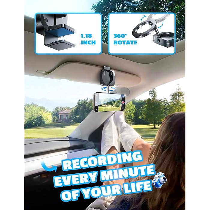 Sammenleggbart, uttrekkbart, roterende, magnetisk telefonstativ for reiser