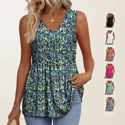 Pene ermeløse tanktopper med v-hals for kvinner