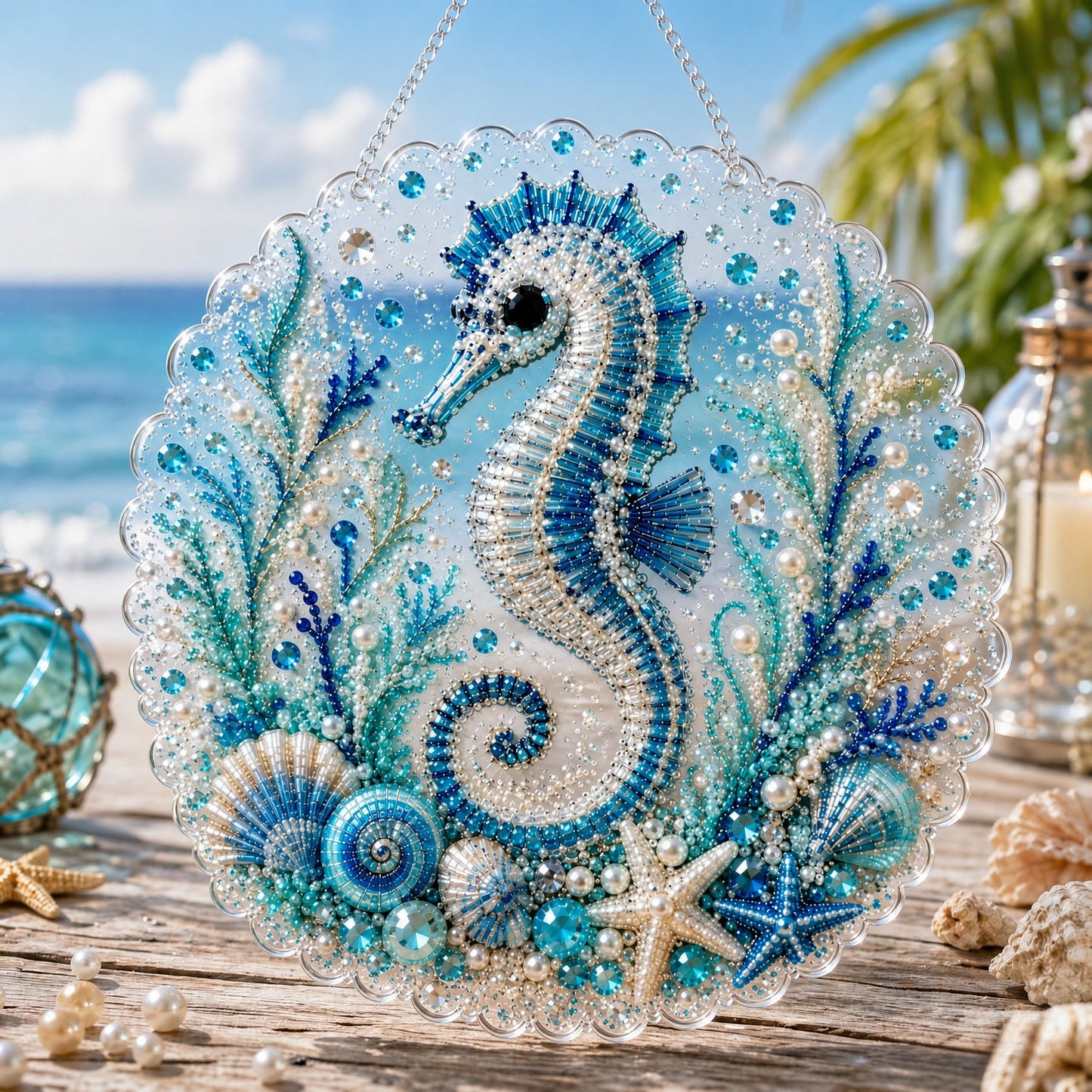 🔥 🌊✨Ocean Pearl Art DIY Hengepyntsett