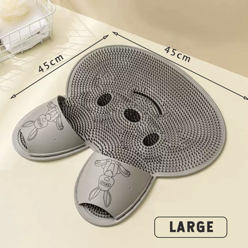 Massasjepute av silikon med kaninfotmassasjepute for fotvask