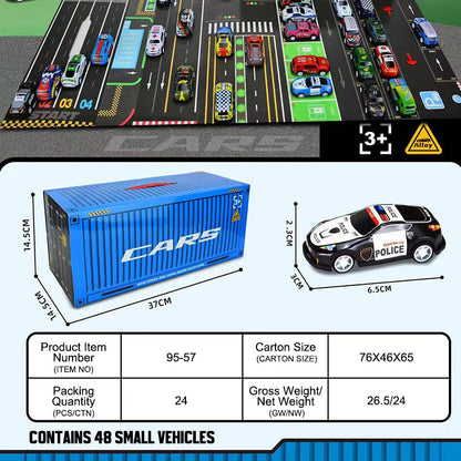 (Gratis frakt)Gavesett med mini pullback-container til bil 🚗🎁