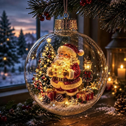 🎄Glødende juldiorama-ornament – En liten vinterverden i håndflaten din👼