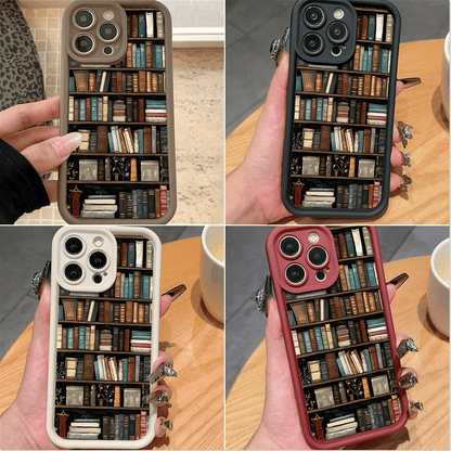 🔥NYHET 2025📚📱TPU-telefondeksel med tegneserie- og bokhyllemønster
