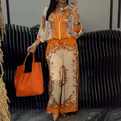 Elegant todelt sett med glidelås for kvinner