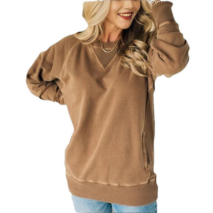 🔥Ribbet genser med lommer til dame✨