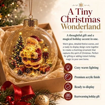🎄Glødende juldiorama-ornament – En liten vinterverden i håndflaten din👼