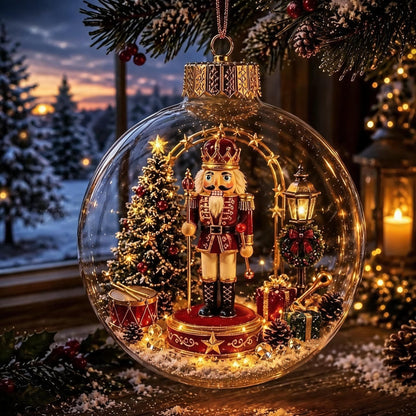 🎄Glødende juldiorama-ornament – En liten vinterverden i håndflaten din👼