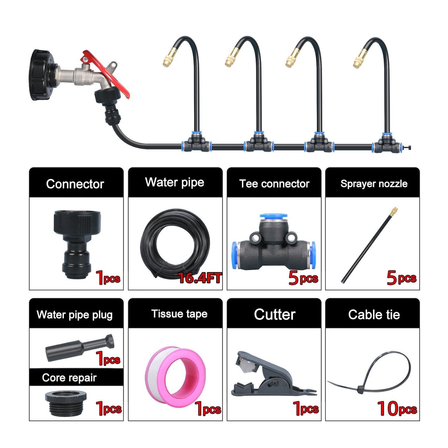 🔥Superdeal! 40 % rabatt! – 360° buet automatisk vanningssystem – Effektiv vanning for hele hagen