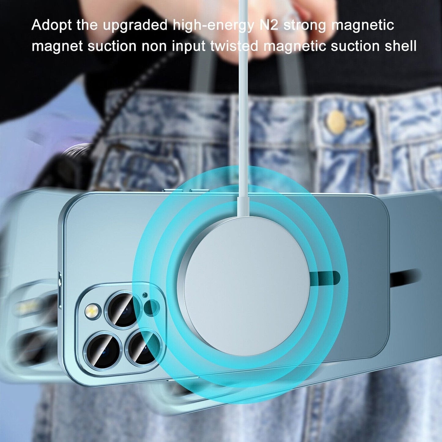 Magnetisk ladebeskyttelsesdeksel og antikollisjonsmatte