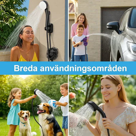 Bærbar vannpumpe: Sett med slange og dyser