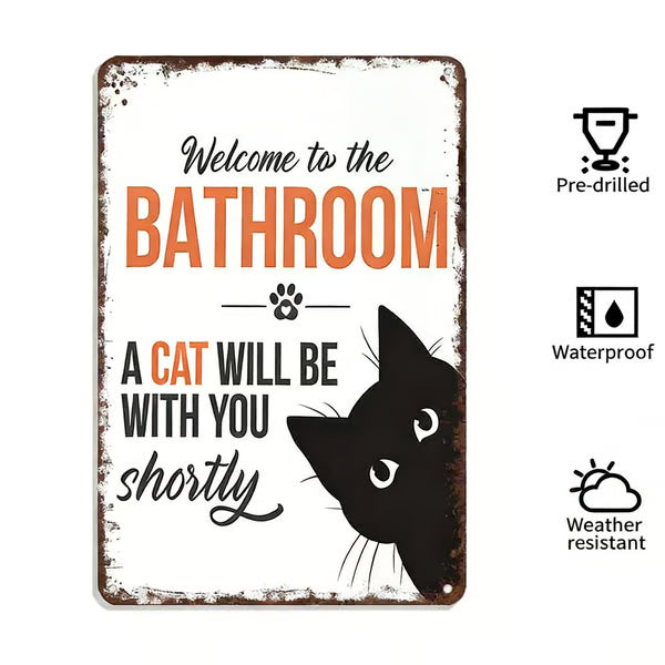 🔥Siste dag 49 % rabatt – Vintage veggkunst med svart-hvitt kattemotiv