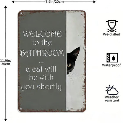 🔥Siste dag 49 % rabatt – Vintage veggkunst med svart-hvitt kattemotiv