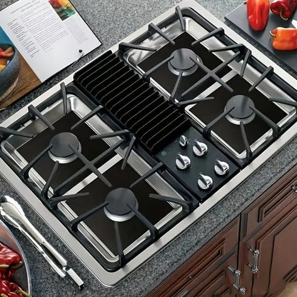 4-delte gjenbrukbare non-stick brennerdeksler for gasskomfyr – varmebestandige og vaskbare