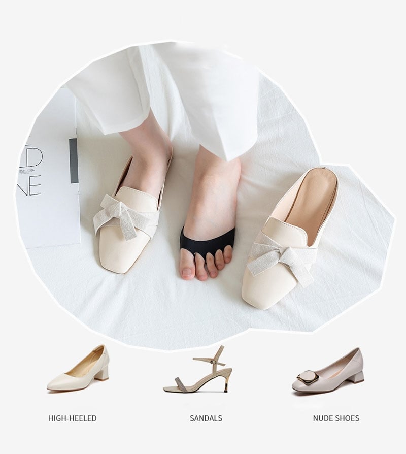 👠✨ Femtårs forfotputer for kvinner | Støtdempende innlegg for høye hæler | Svart/Beige