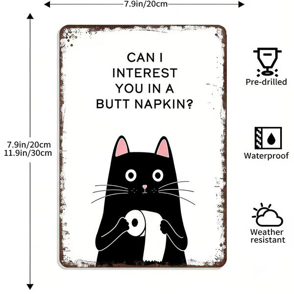 🔥Siste dag 49 % rabatt – Vintage veggkunst med svart-hvitt kattemotiv