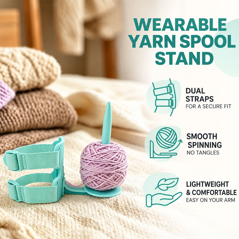 🧶 Bærbar garnholder for armen til strikking & hekling ✨3% rabattkode