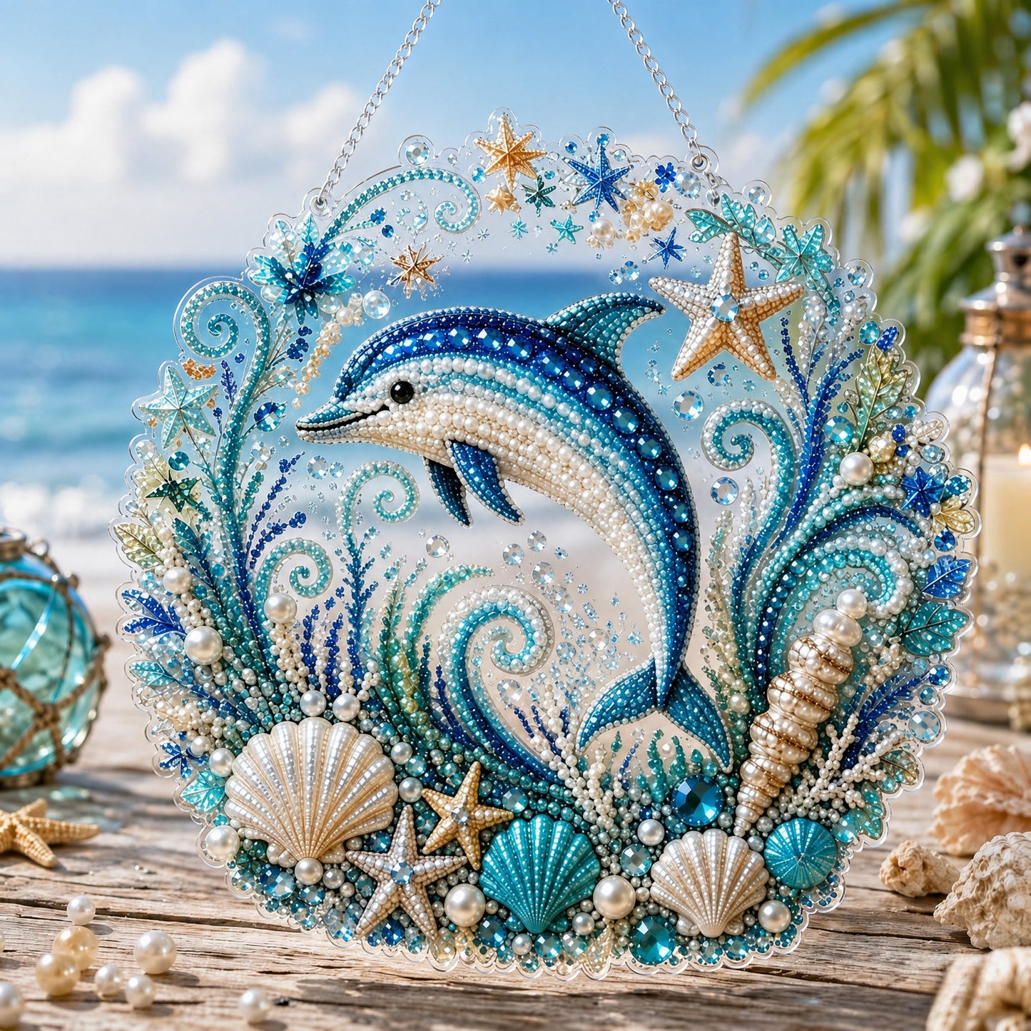 🔥 🌊✨Ocean Pearl Art DIY Hengepyntsett
