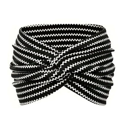 Hårbånd i bohemsk stil med paisley-trykk, bredt elastisk hårbånd