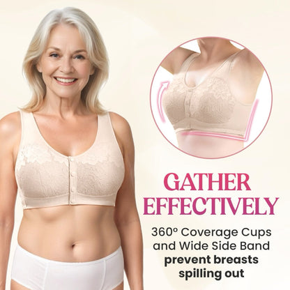 Komfortabel, formende BH uten bøyler med lukking foran