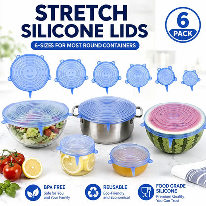 Adpartner silikonlokk for matoppbevaring (6-pakning)
