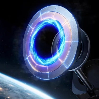 Sammenleggbart, uttrekkbart, roterende, magnetisk telefonstativ for reiser