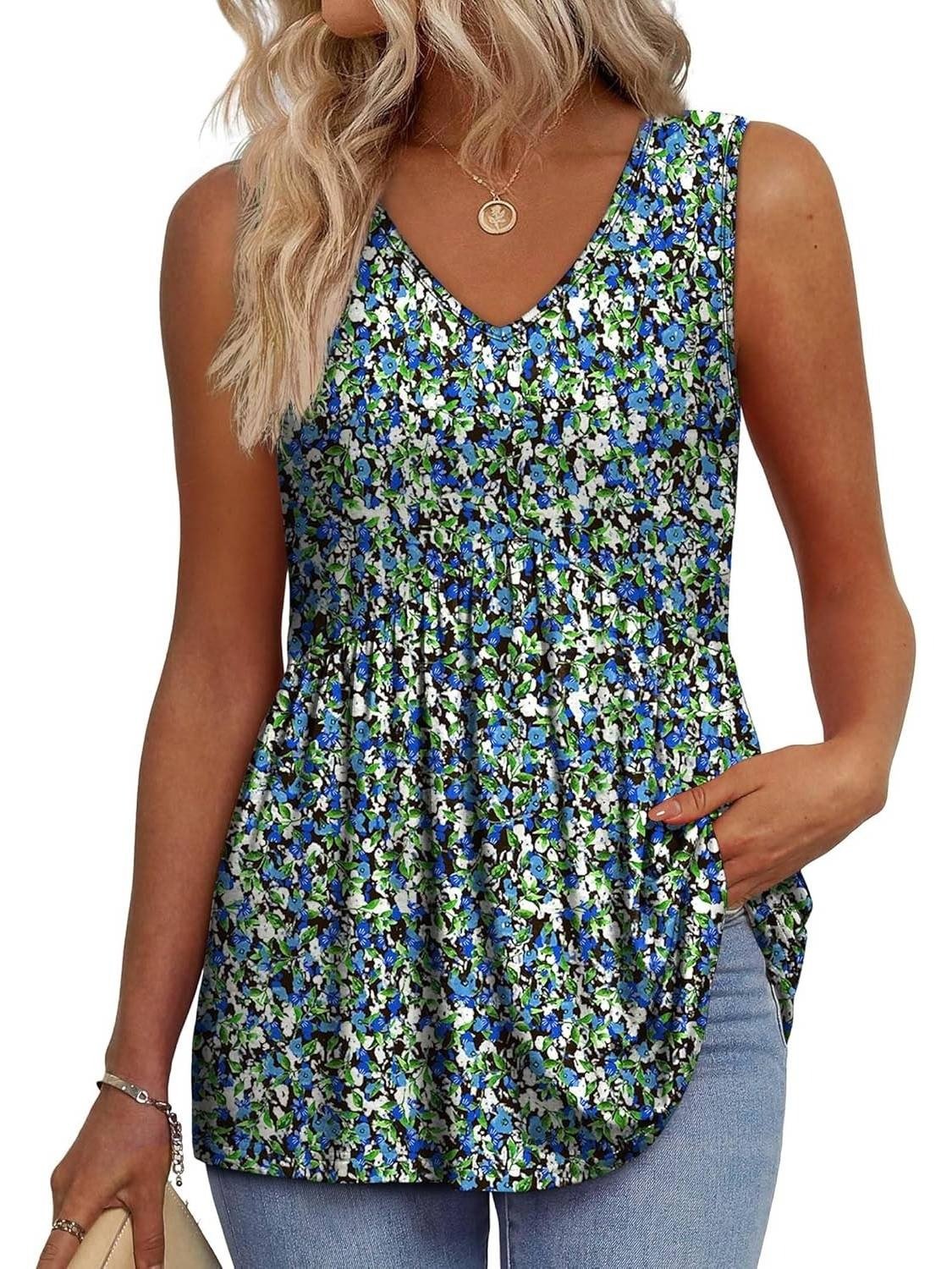 Pene ermeløse tanktopper med v-hals for kvinner