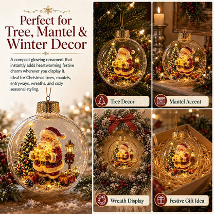 🎄Glødende juldiorama-ornament – En liten vinterverden i håndflaten din👼