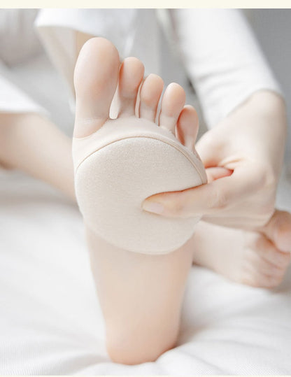 👠✨ Femtårs forfotputer for kvinner | Støtdempende innlegg for høye hæler | Svart/Beige