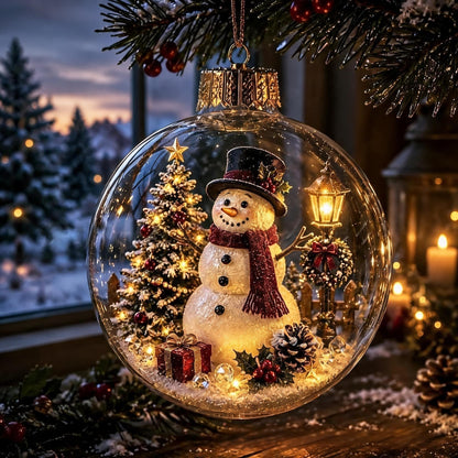 🎄Glødende juldiorama-ornament – En liten vinterverden i håndflaten din👼