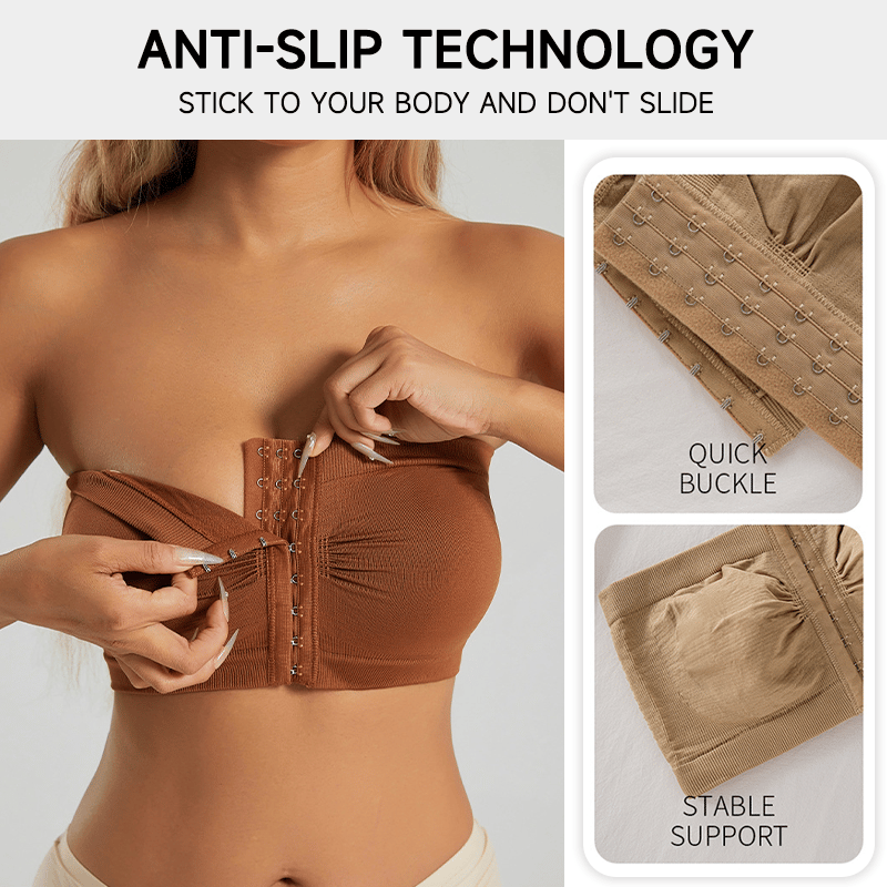 🎁Prime Day-salg 49 % RABATT🔥Strøppeløs BH med pustende spenne foran i store størrelser