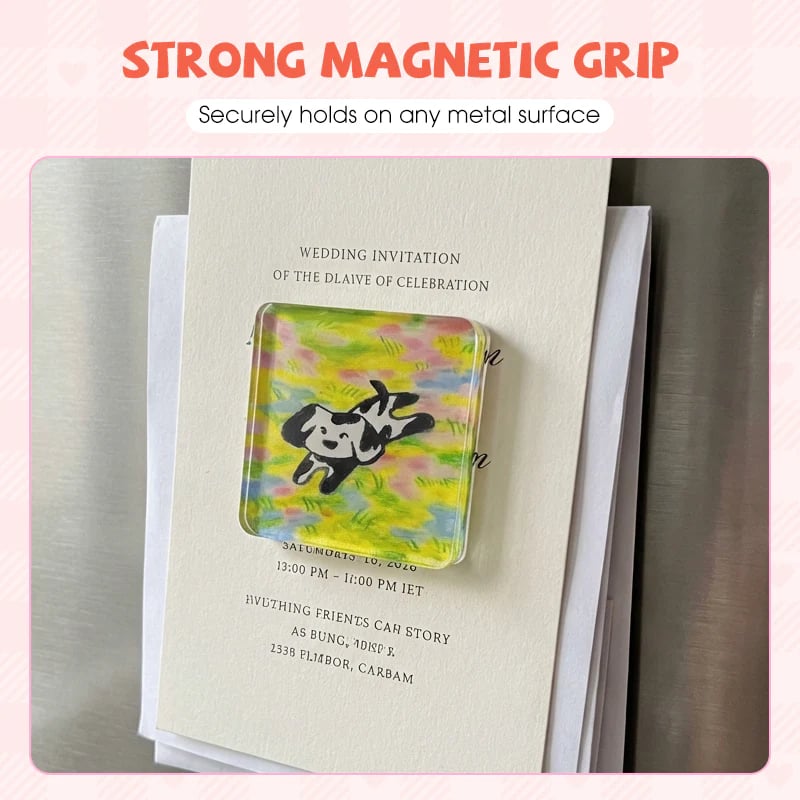 🎞✂10-pakning 2" x 2" klare akryl DIY kjøleskapsmagnet-sett med klebende bakside – kvadratiske magnetiske fotorammer med fantastisk 3D-effekt 💕