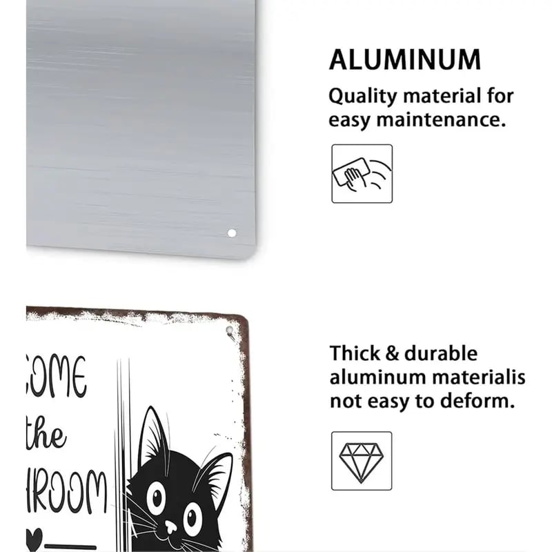 🔥Siste dag 49 % rabatt – Vintage veggkunst med svart-hvitt kattemotiv