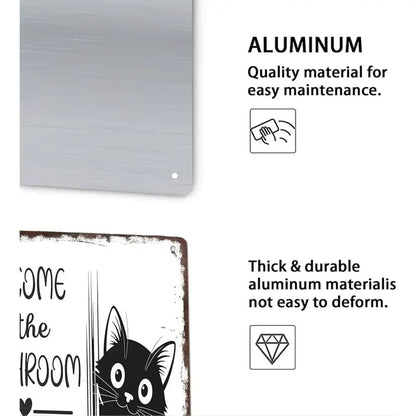 🔥Siste dag 49 % rabatt – Vintage veggkunst med svart-hvitt kattemotiv