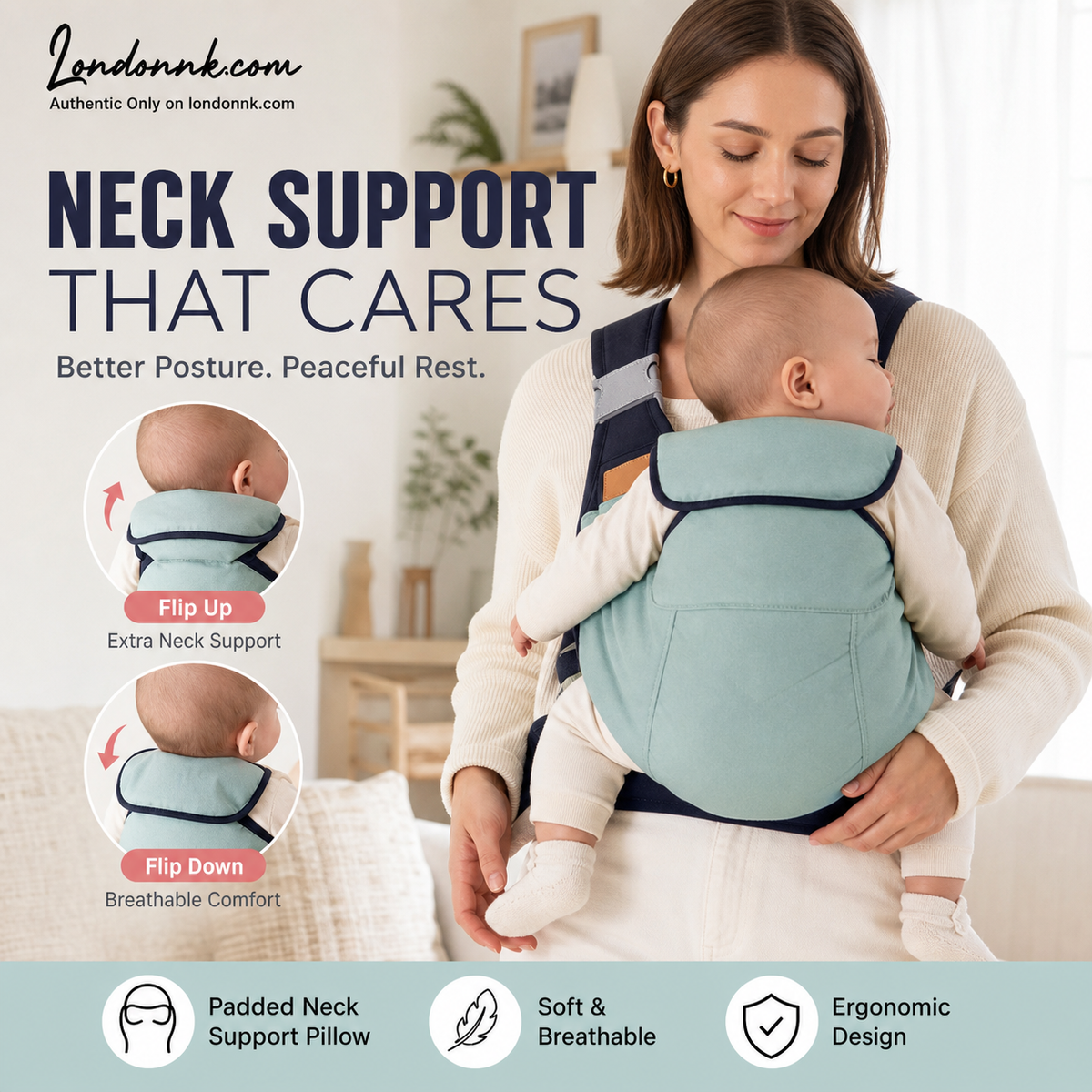 👶 50 % RABATT NÅ! 🧺 4-i-1 bæresele med ventilerende mesh – 0–36 måneder, foran & bak – nær barnet, hendene frie 💕