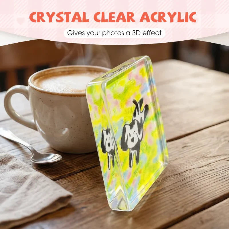 🎞✂10-pakning 2" x 2" klare akryl DIY kjøleskapsmagnet-sett med klebende bakside – kvadratiske magnetiske fotorammer med fantastisk 3D-effekt 💕