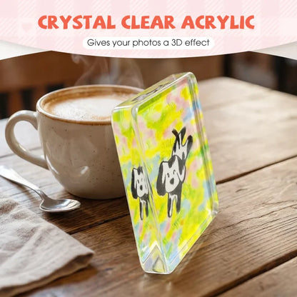 🎞✂10-pakning 2" x 2" klare akryl DIY kjøleskapsmagnet-sett med klebende bakside – kvadratiske magnetiske fotorammer med fantastisk 3D-effekt 💕