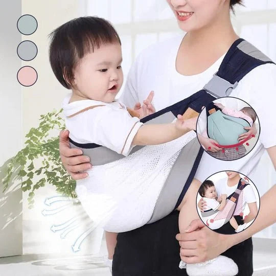 👶 50 % RABATT NÅ! 🧺 4-i-1 bæresele med ventilerende mesh – 0–36 måneder, foran & bak – nær barnet, hendene frie 💕