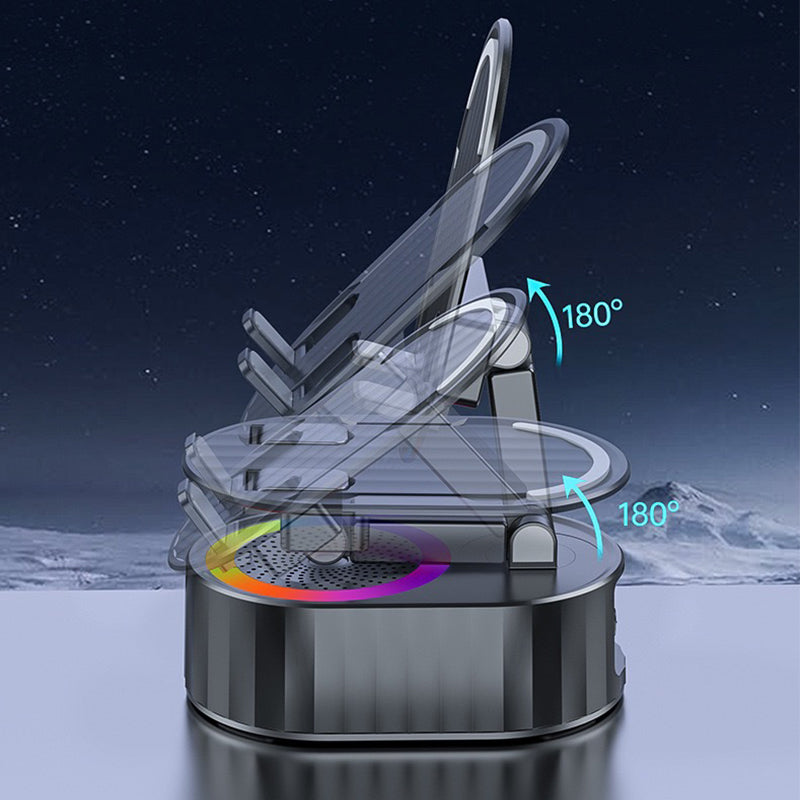 5-i-1 trådløs induksjons Bluetooth-høyttalertelefonstativ