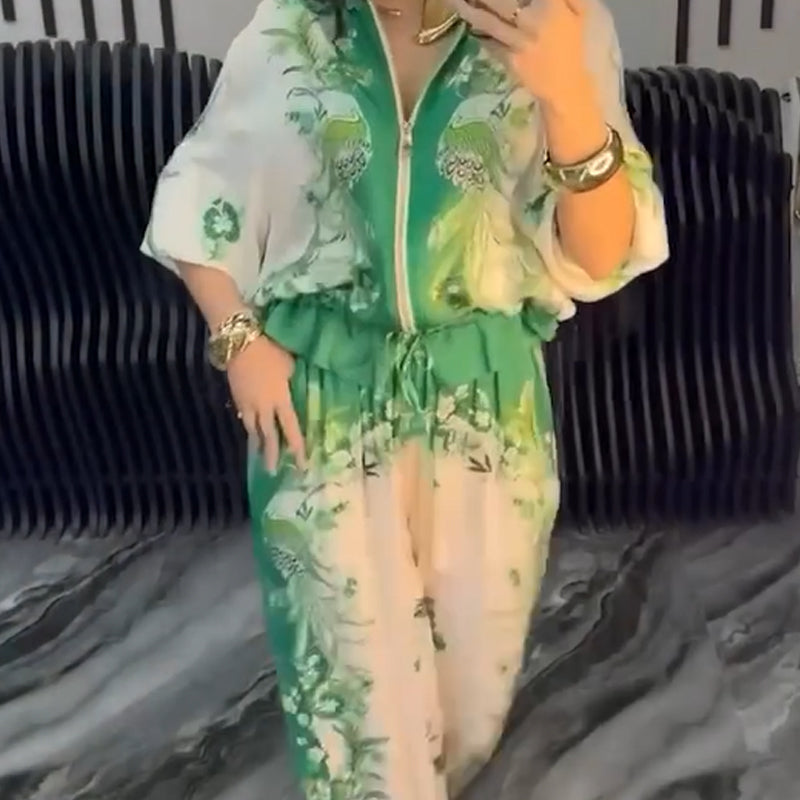 Elegant todelt sett med glidelås for kvinner