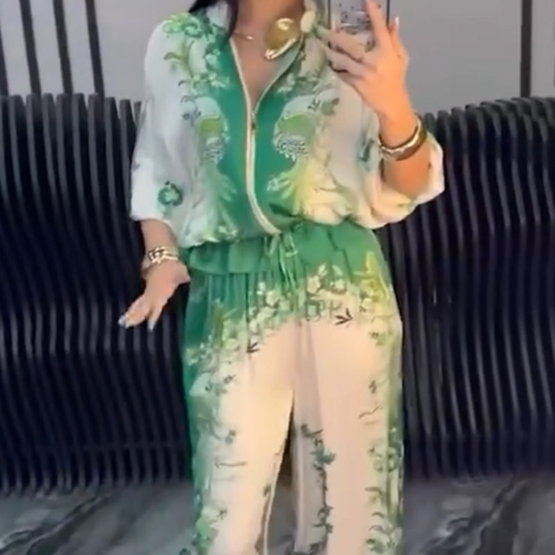 Elegant todelt sett med glidelås for kvinner