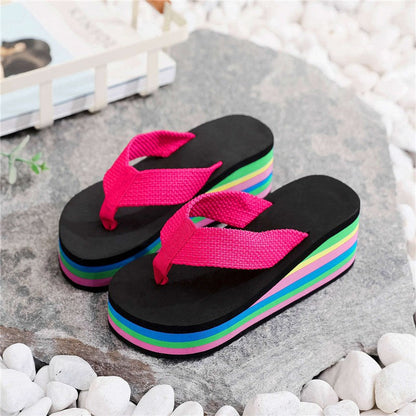 🌈Flip-flops for kvinner med regnbuefargede såler