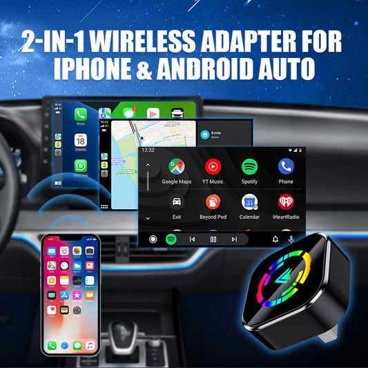 📢📢50 % RABATT!🔥2-i-1 trådløs adapter for iPhone og Android Auto