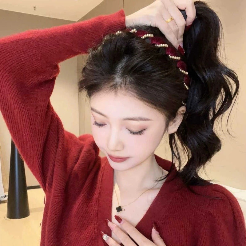 🔥Hot Sale🔥Vintage hårbånd med kunstig perle og høy kranium (50 % rabatt)