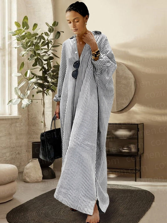 🌸Hva skal jeg ha på meg i morgen? 💐Stripet cardigan Løs, oversized, uregelmessig kjole