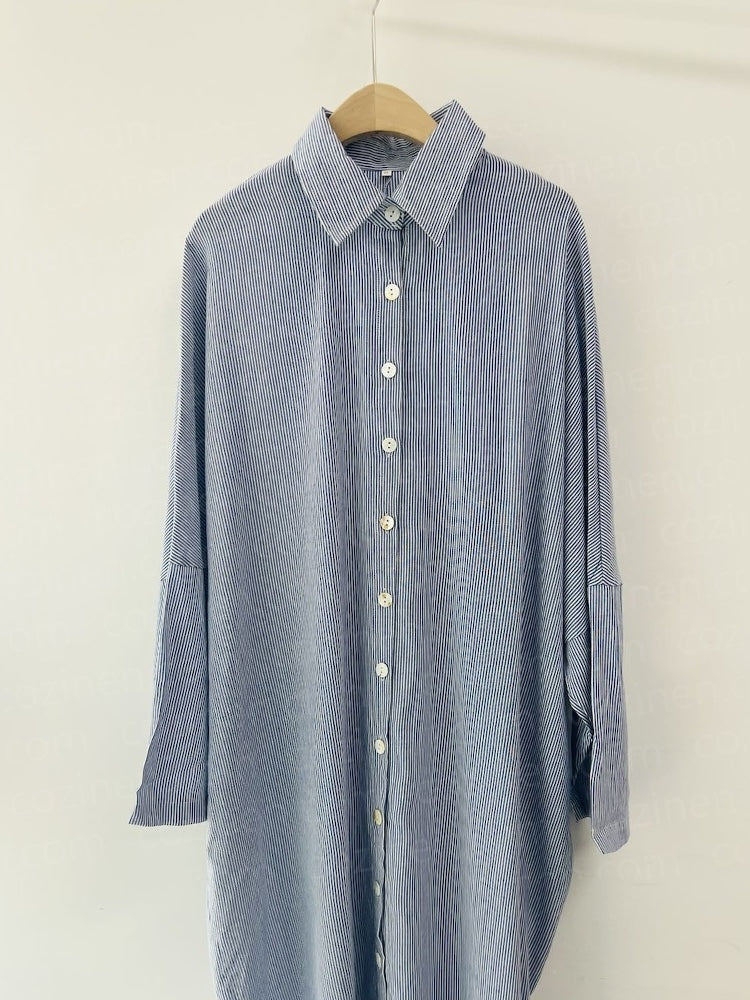 🌸Hva skal jeg ha på meg i morgen? 💐Stripet cardigan Løs, oversized, uregelmessig kjole